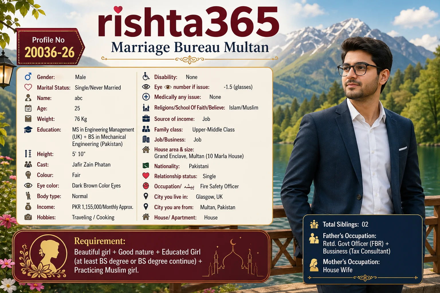 male muslim rishta from multan