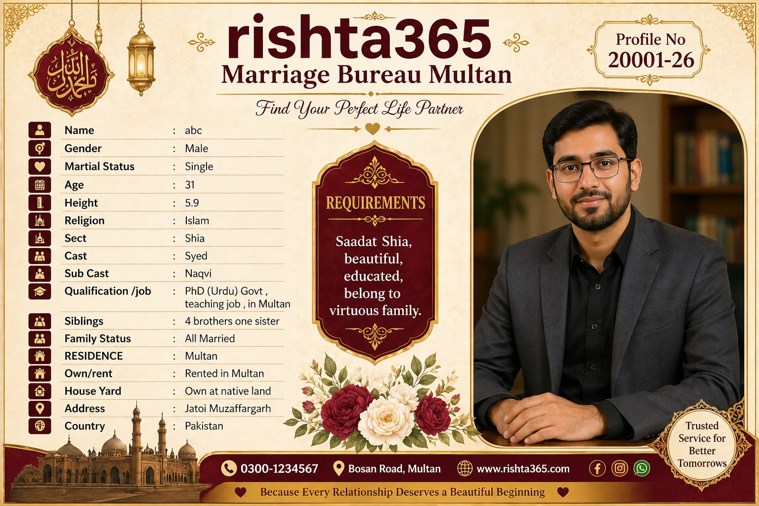 male proposal in multan