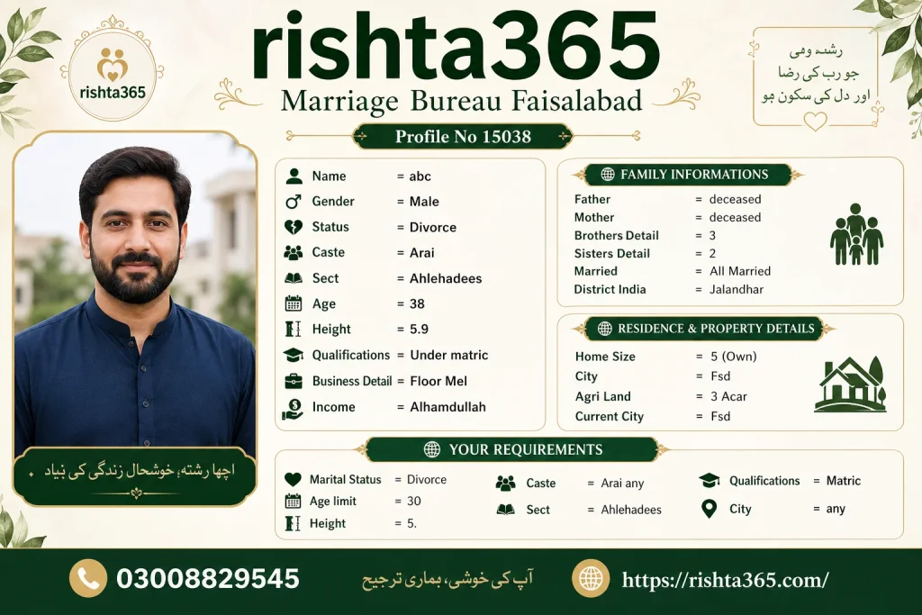 divorced male rishta in faisalabad