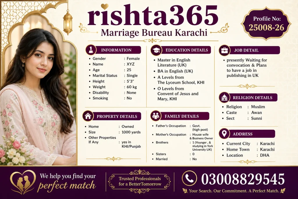 UK-Educated Pakistani Bride Profile in Karachi - 25008 pakistani bride profile in karachi