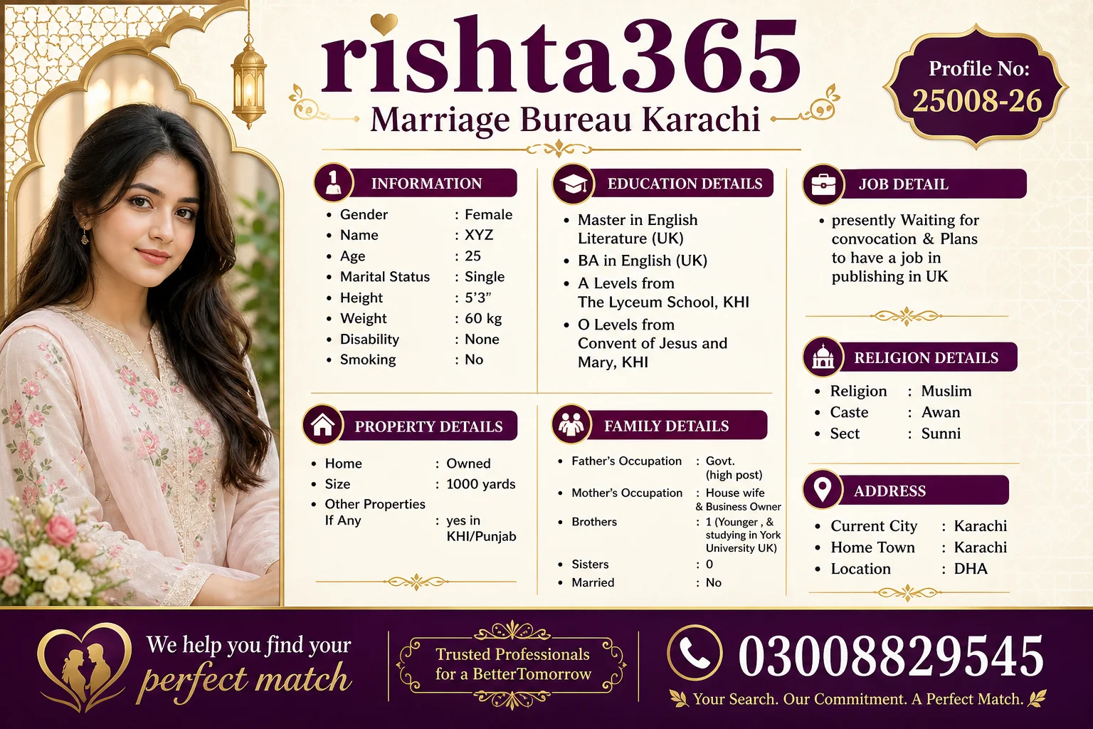 pakistani bride profile in karachi