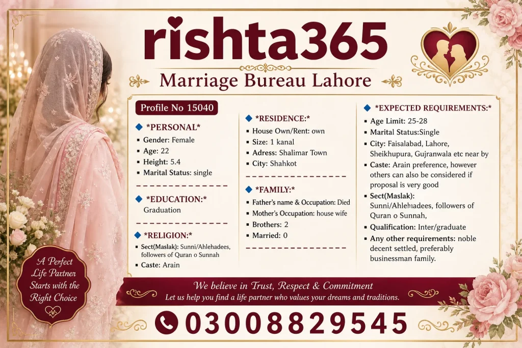 Single Female Proposal in Lahore for Marriage - 15040 single female proposal in lahore